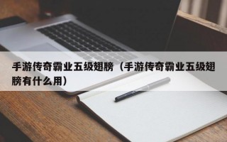 手游传奇霸业五级翅膀（手游传奇霸业五级翅膀有什么用）