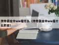 传奇霸业中ww是什么（传奇霸业中ww是什么职业）